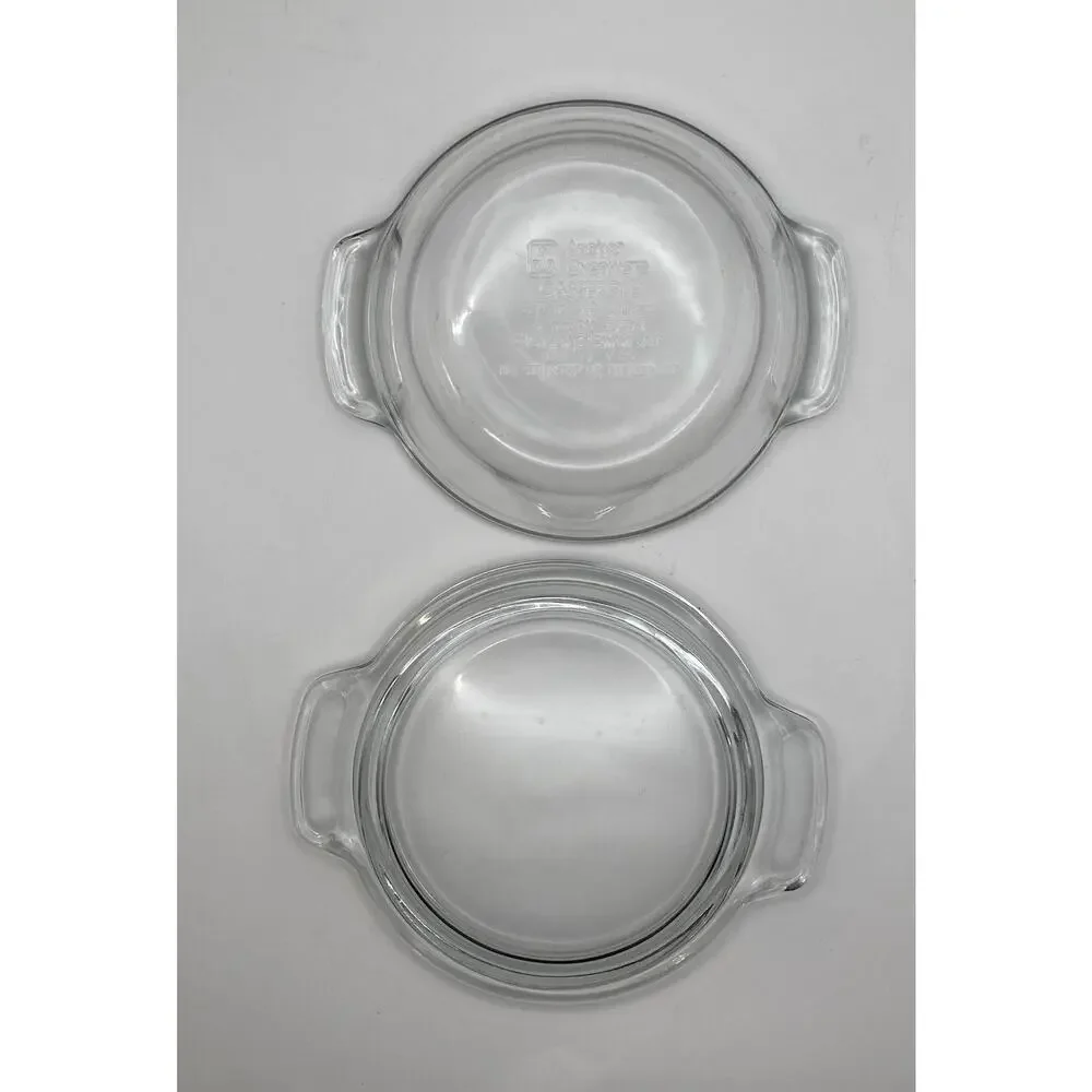 Vintage Anchor Hocking Glass Ovenware 5.75 Inch Clear Casserole Dish with Lid